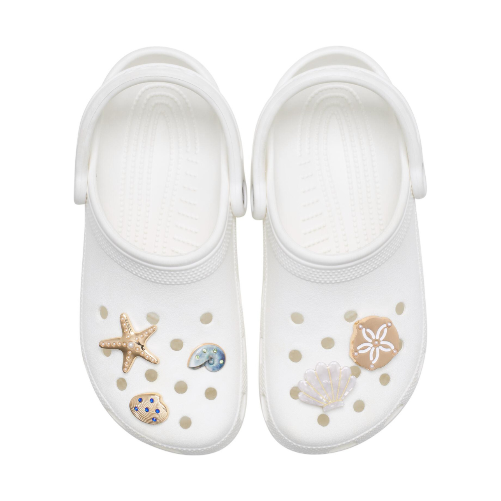 Gold Seashell charms - 5 stk